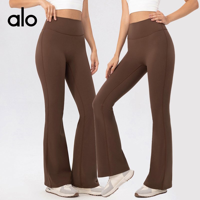 Alo leggings yoga brown and dark gray