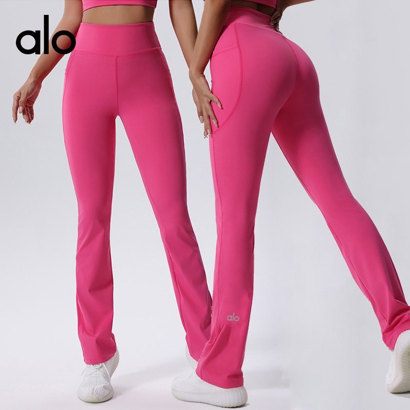 Alo Pink Yoga Leggings: High-Waist Performance Fit