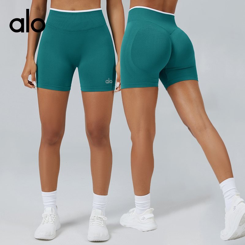 Alo shorts training teal and pink yoga