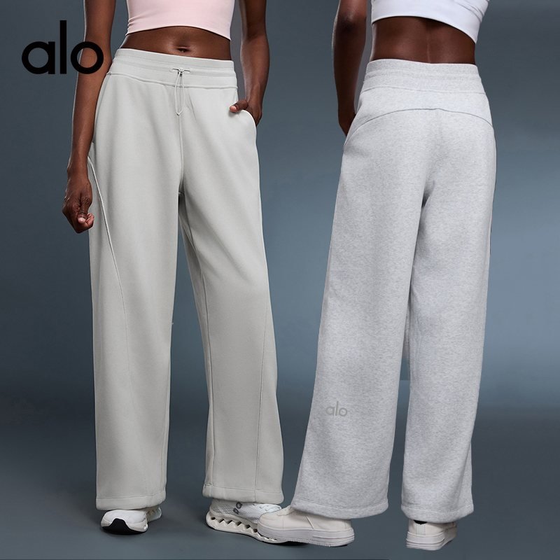 Alo men s bottoms lounge light gray yoga