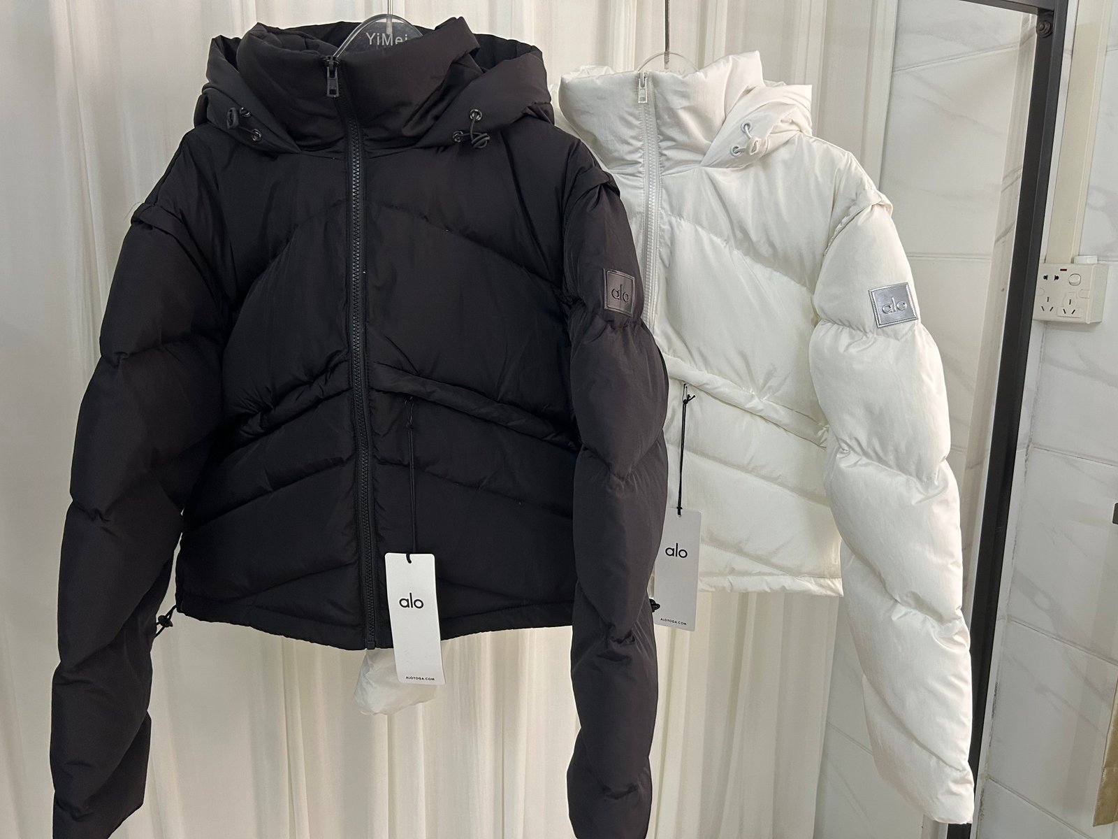 Alo Jacket Black and white hanging pictures yoga