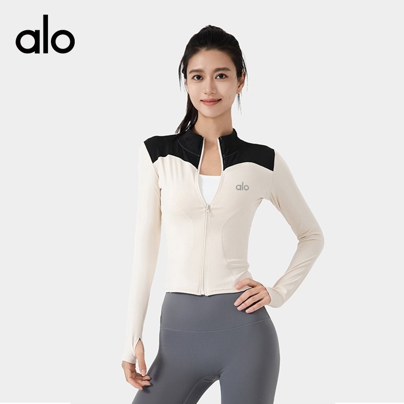 Alo jacket everyday ivory and black yoga