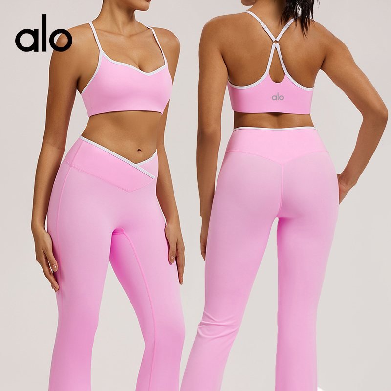 Alo Pink Sports Bra: Ideal Support for Vinyasa Yoga
