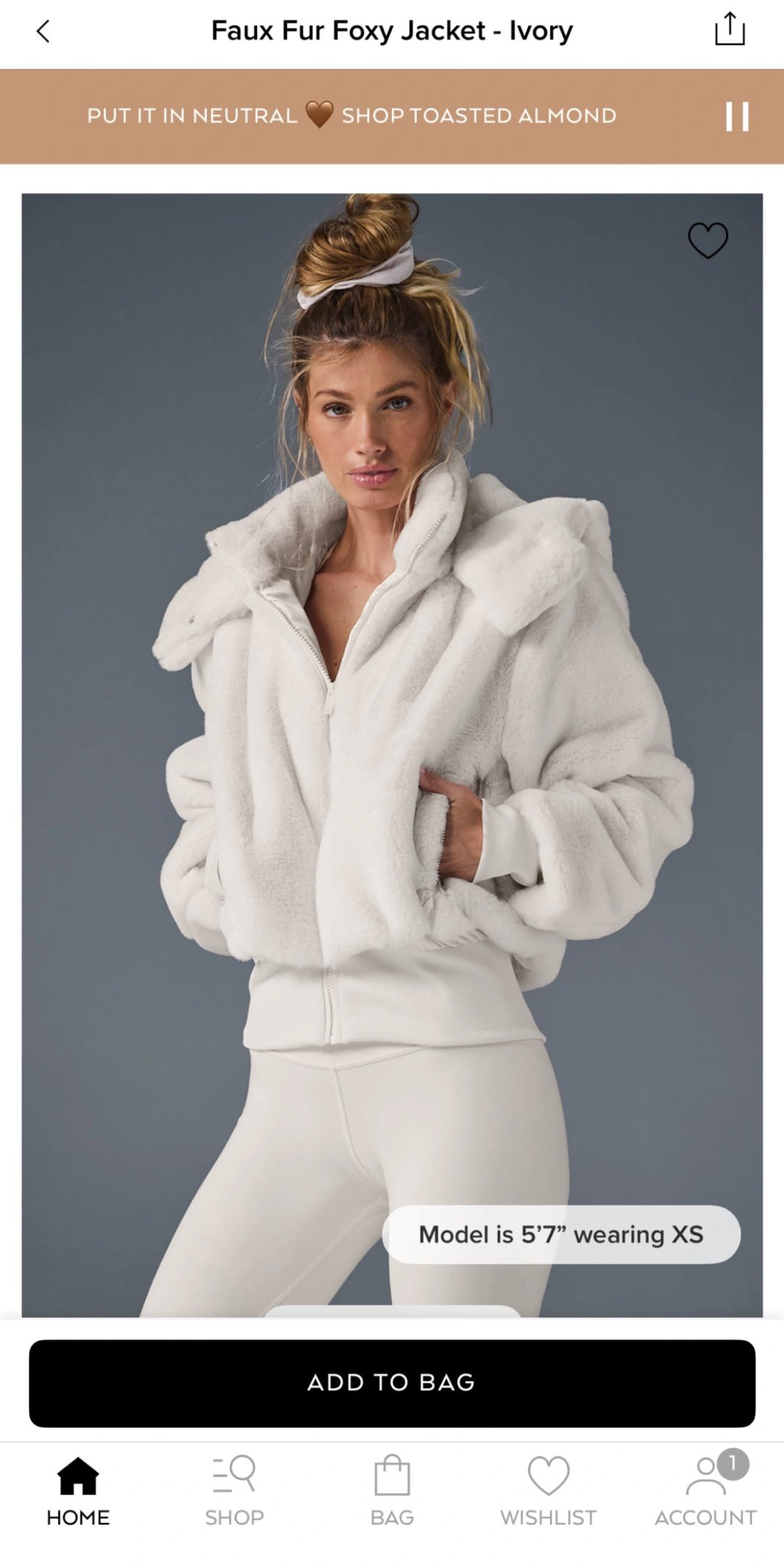 Alo jacket lounge ivory yoga