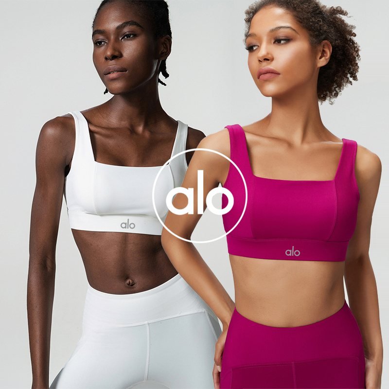 White Alo Yoga Bra for Training: Supportive Fit