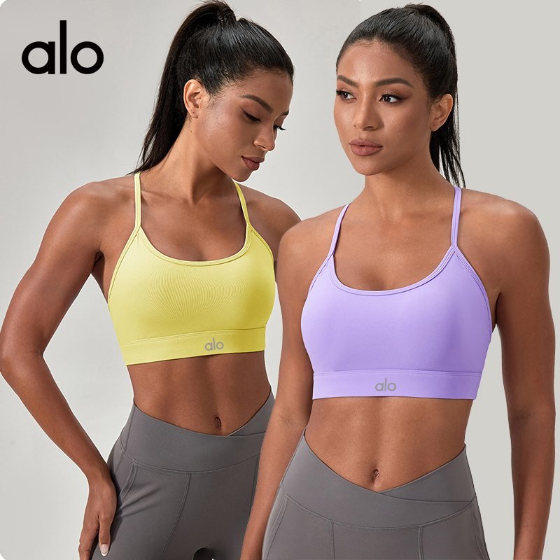 Alo sports bra studio yellow yoga
