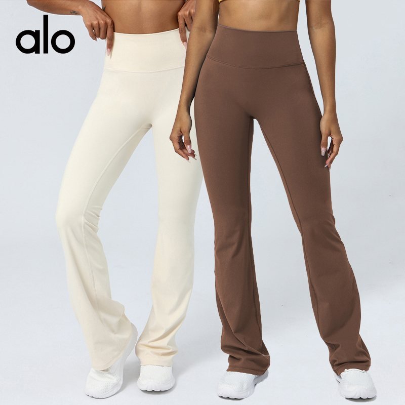 Alo Leggings aloyoga nude tight-fitting hip-lifting high-waisted casual bell-bottoms fitness sports yoga trousers