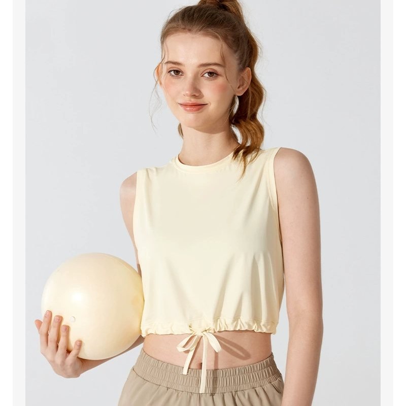 Lululemon tank studio light yellow pale pink yoga