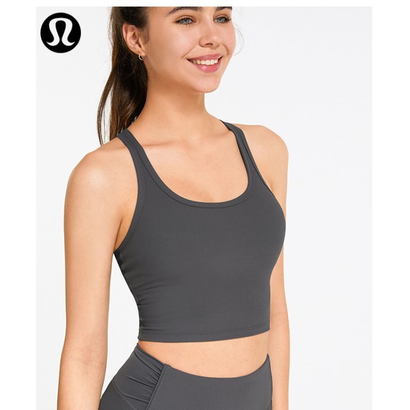 Lululemon tank yoga gray white