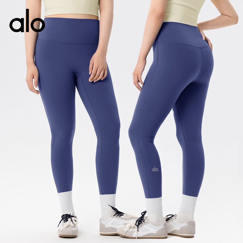 Alo Airlift leggings training periwinkle blue and charcoal gray yoga