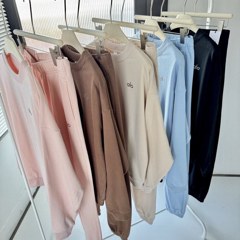 Pink Alo Long Sleeve Lounge Top for Yoga & Studio Wear