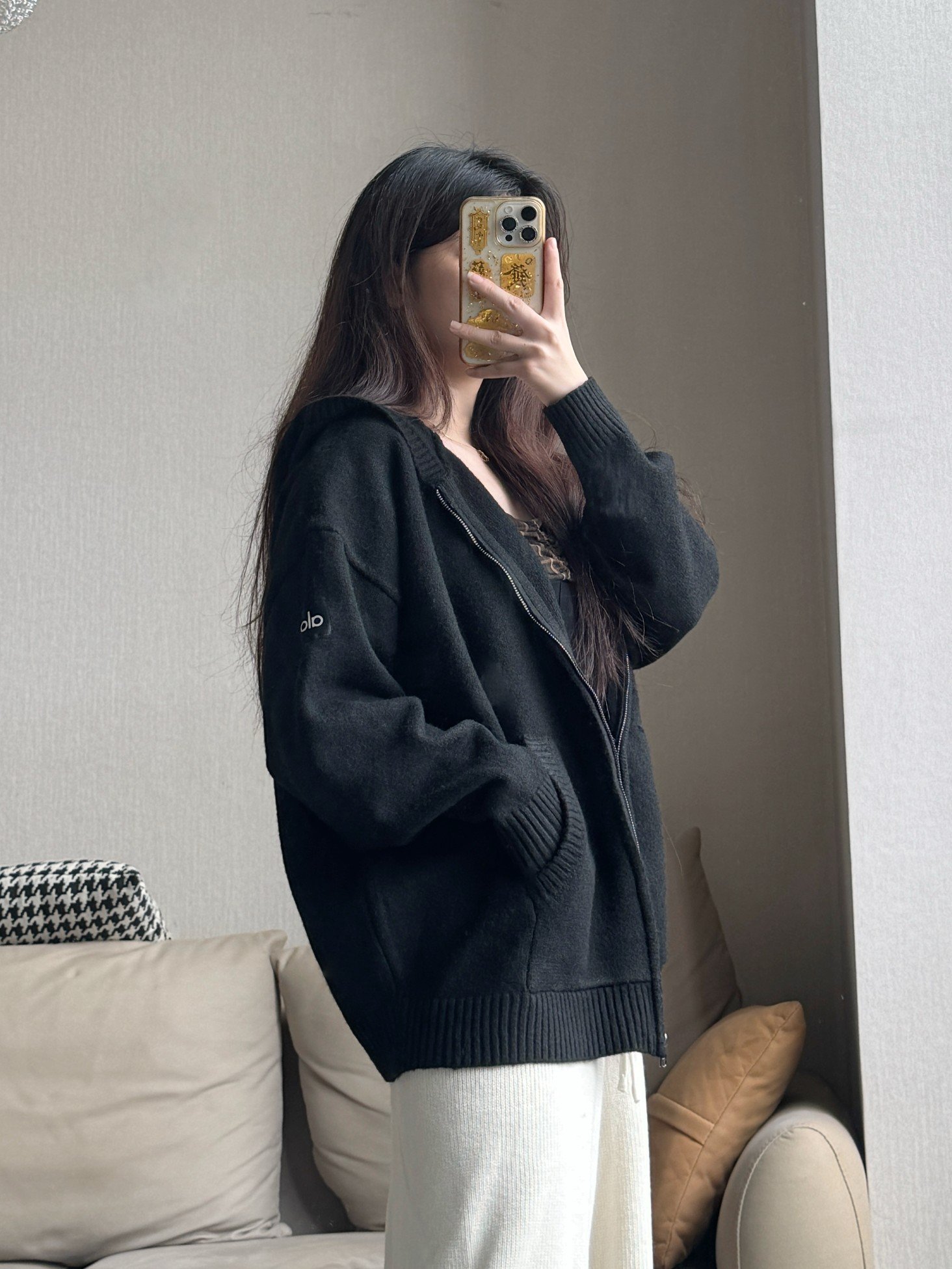 Alo jacket lounge black yoga