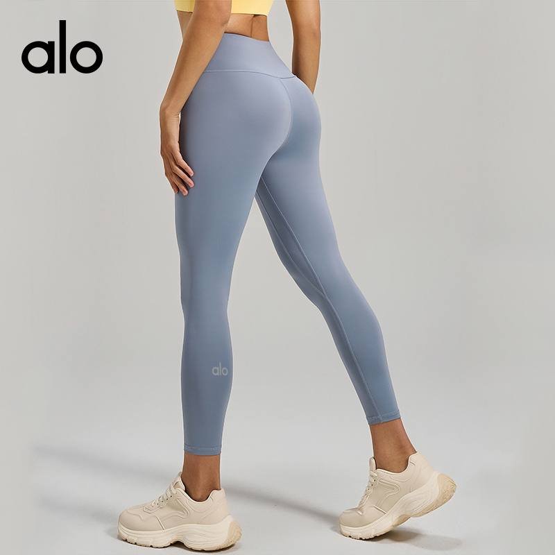 Alo Leggings aloyoga nude peach high waist hip lifting fitness pants running sports tummy control yoga