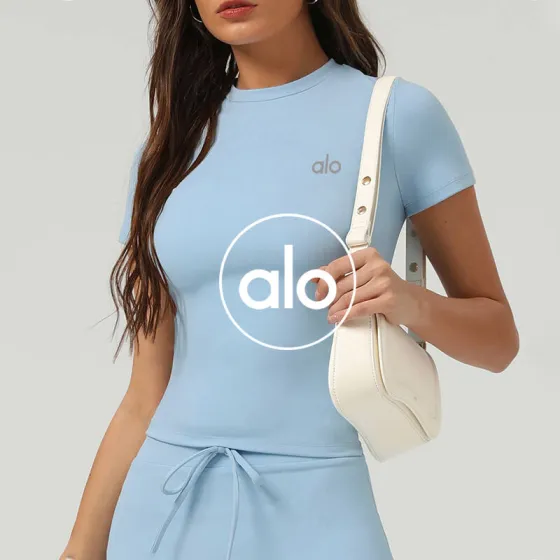 Alo t-shirt everyday brown and light blue