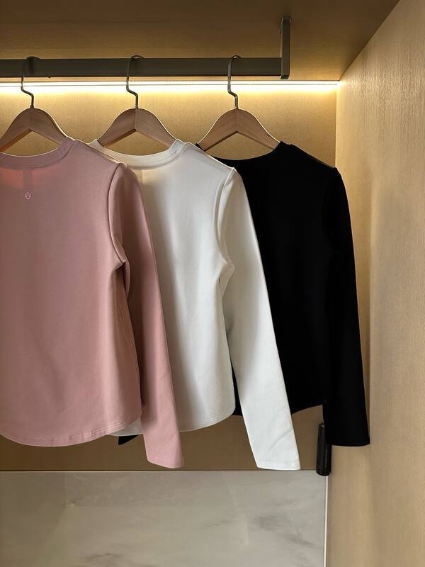 Lululemon long sleeve everyday pink white black yoga