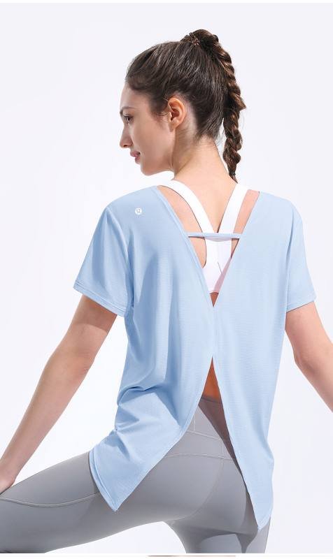 Lululemon t-shirt yoga bleu clair