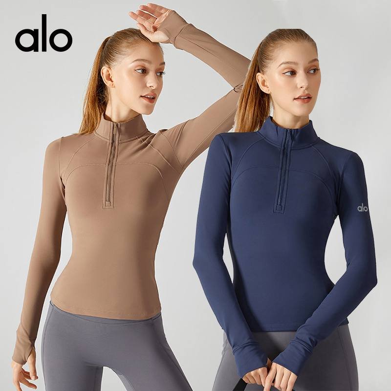 Alo long sleeve yoga tan