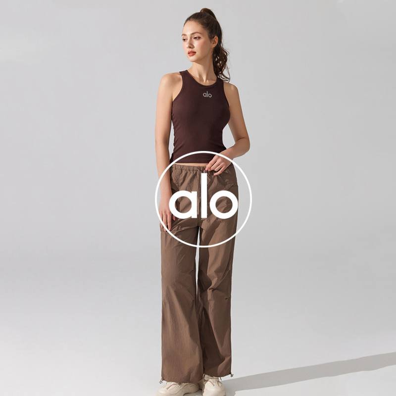 Alo tank studio brown and black yoga
