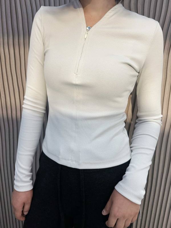 Alo Camicia da donna Alo a maniche lunghe con cerniera, vestibilità slim, top sportivo casual da esterno