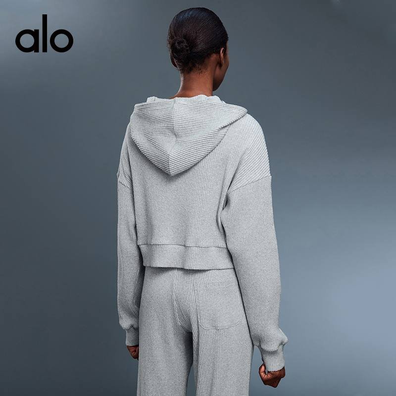 Alo jacket lounge light gray yoga