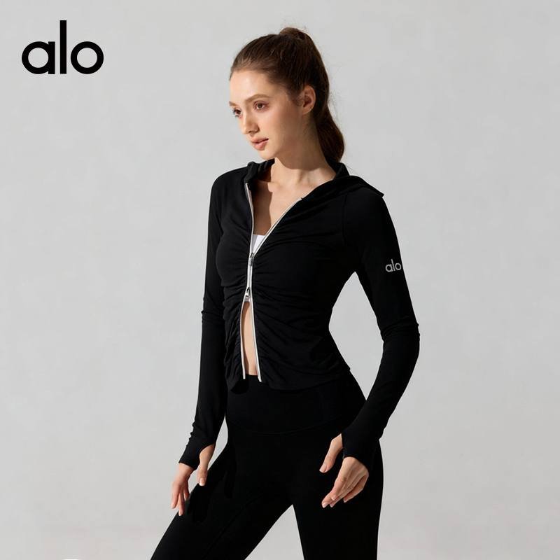 Alo jacket everyday white and heather gray yoga