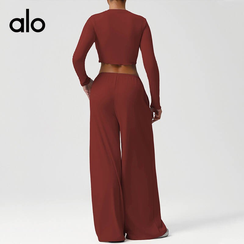 Alo lounge manga comprida azul claro amarelo vermelho ferrugem