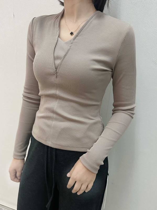 Alo Long sleeve Alo women s pit zipper shirt slim fit outdoor casual sports top yoga