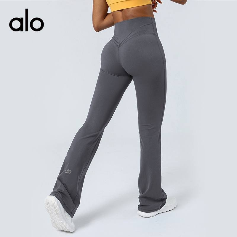 Alo Leggings aloyoga nude tight-fitting hip-lifting high-waisted casual bell-bottoms fitness sports yoga trousers