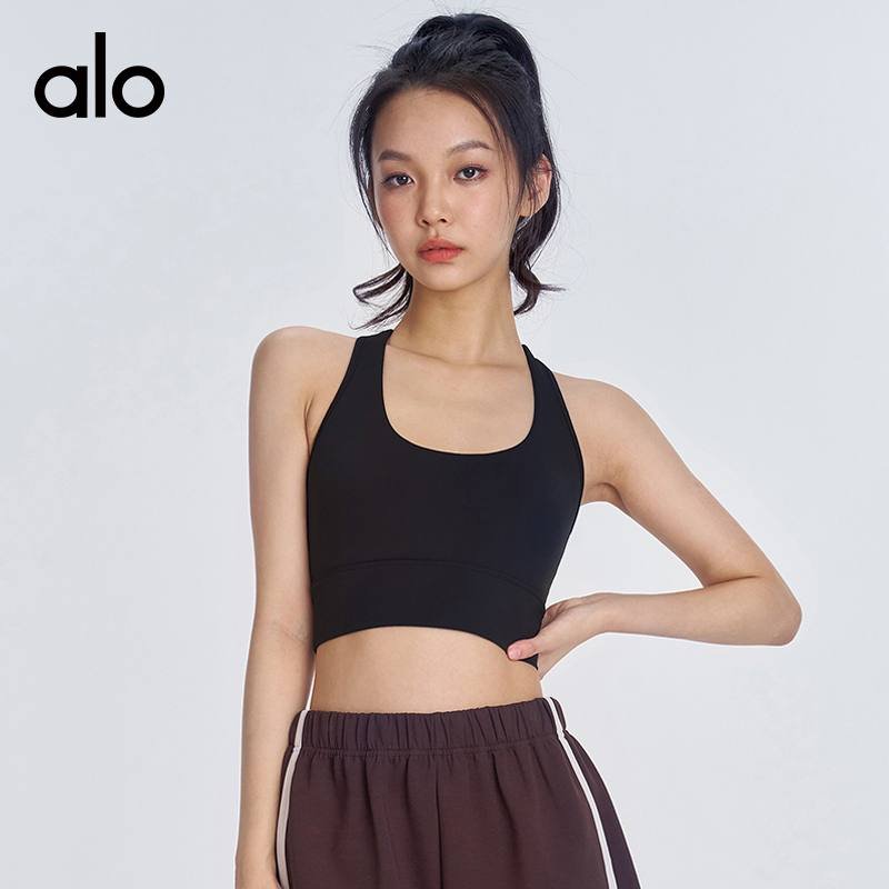 Alo sports bra training light yellow yoga