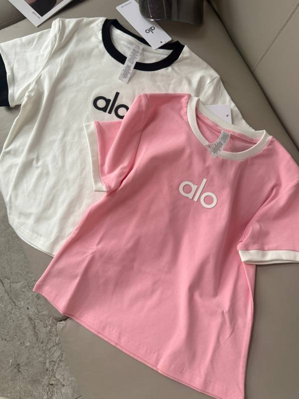 Alo t-shirt everyday pink light blue black and white yoga