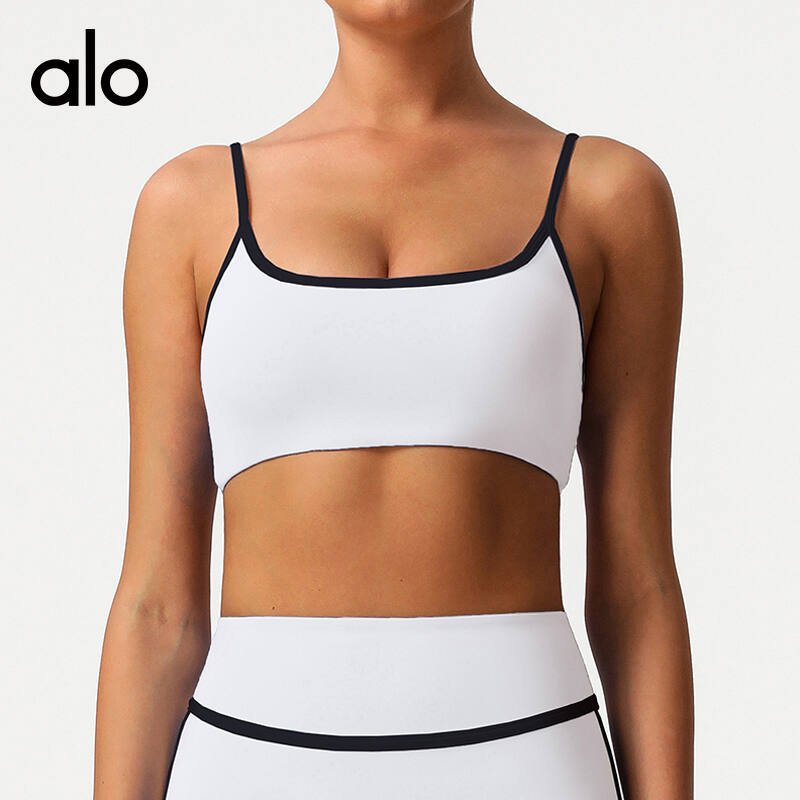Alo White, Light Blue sports bra | SLANTH YOGA SPORTS
