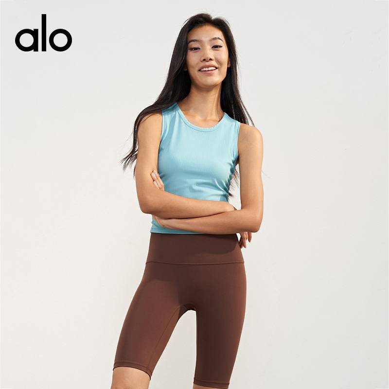 Alo tank yoga mauve and white
