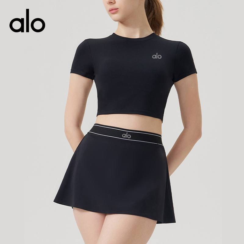 Alo t-shirt studio pink and teal yoga