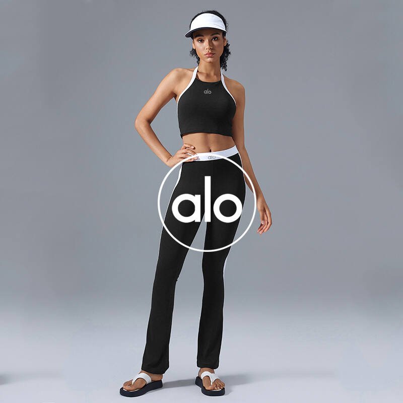 Alo leggings yoga navy white