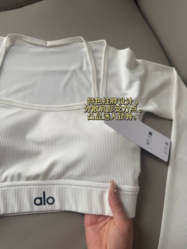 Alo Shorts Aloyoga Donna Yoga Ciclismo Tuta a Maniche Lunghe Top Sling Falso in Due Pezzi Reggiseno in Un Pezzo