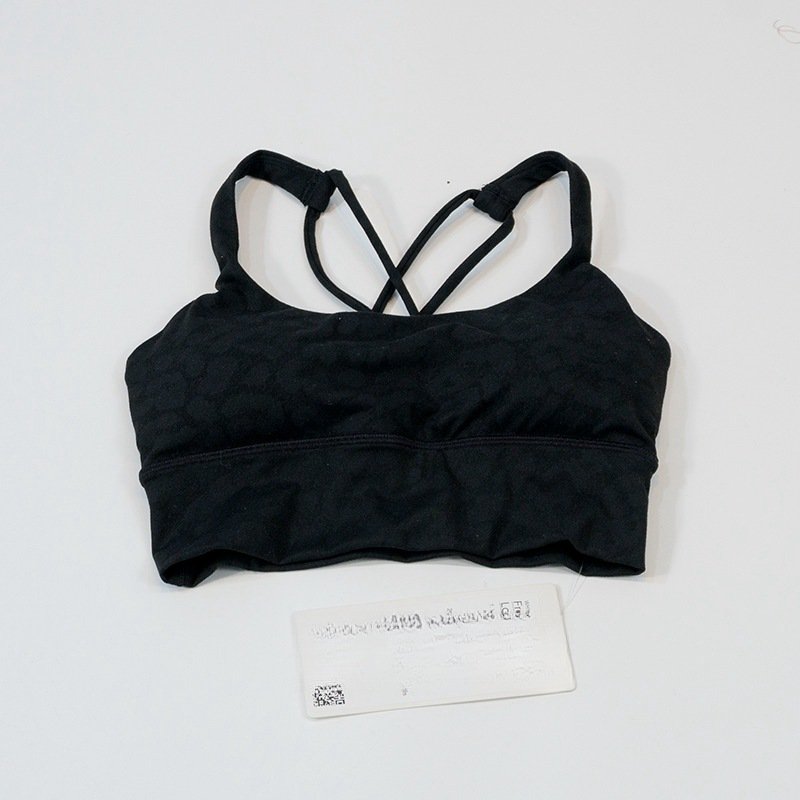 Lululemon sports bra yoga light gray leopard print