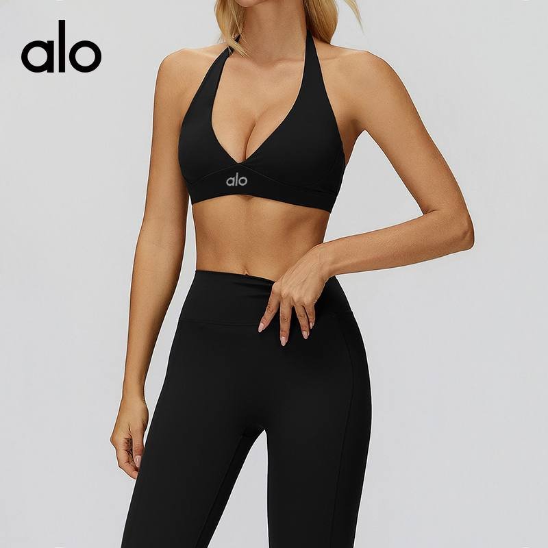 Alo sports bra studio brown yoga