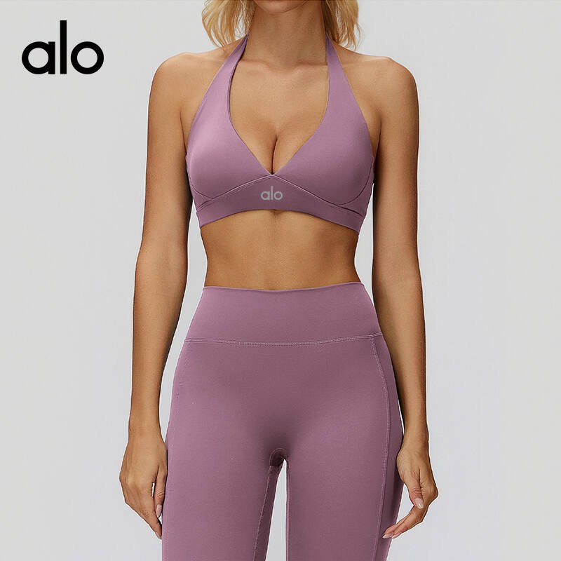 Alo sports bra studio brown yoga