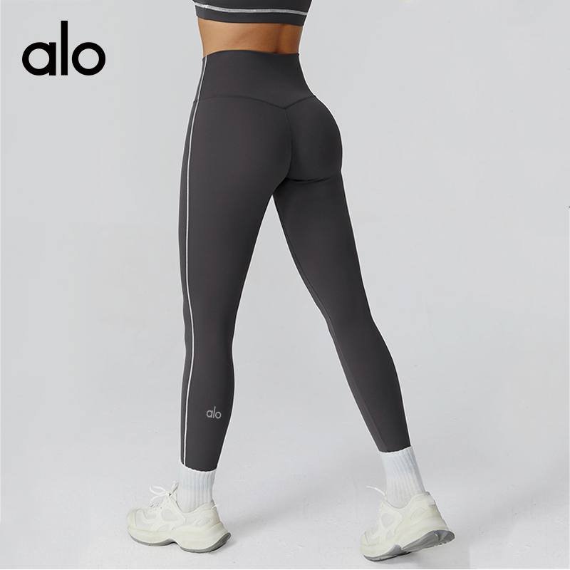 Alo leggings training blue white and gray yoga
