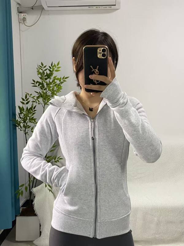 Lululemon Scuba jacket lounge mottled light gray yoga