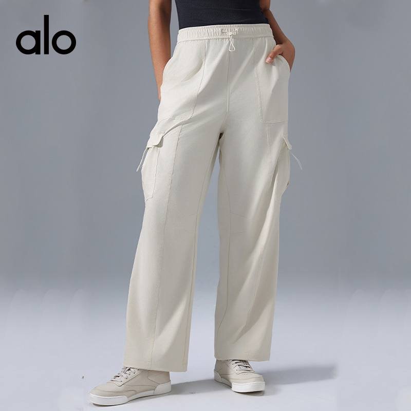 Alo Leggings aloyoga casual pants with drawstring two-wear running fitness pants loose sports overalls