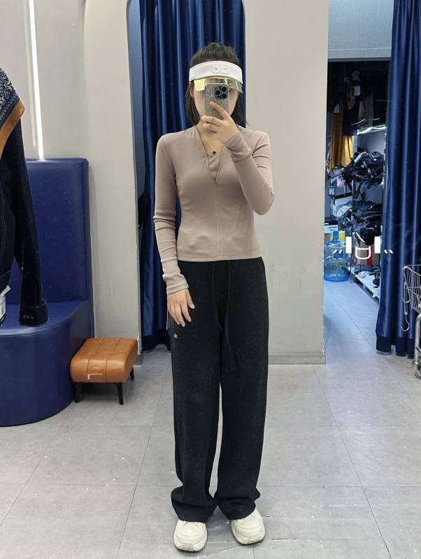 Alo Long sleeve Alo women s pit zipper shirt slim fit outdoor casual sports top yoga