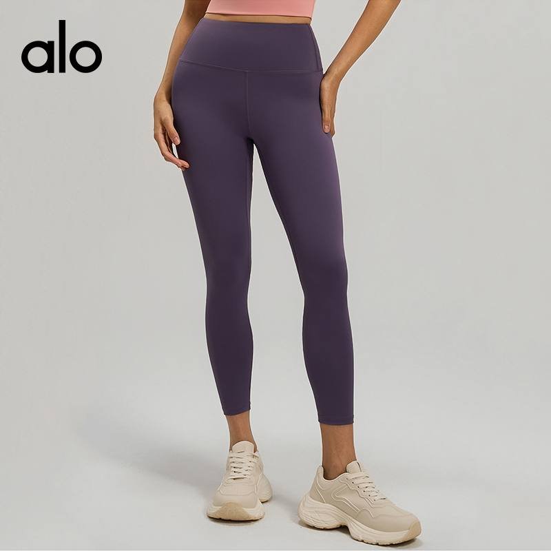 Alo Leggings aloyoga nude peach high waist hip lifting fitness pants running sports tummy control yoga
