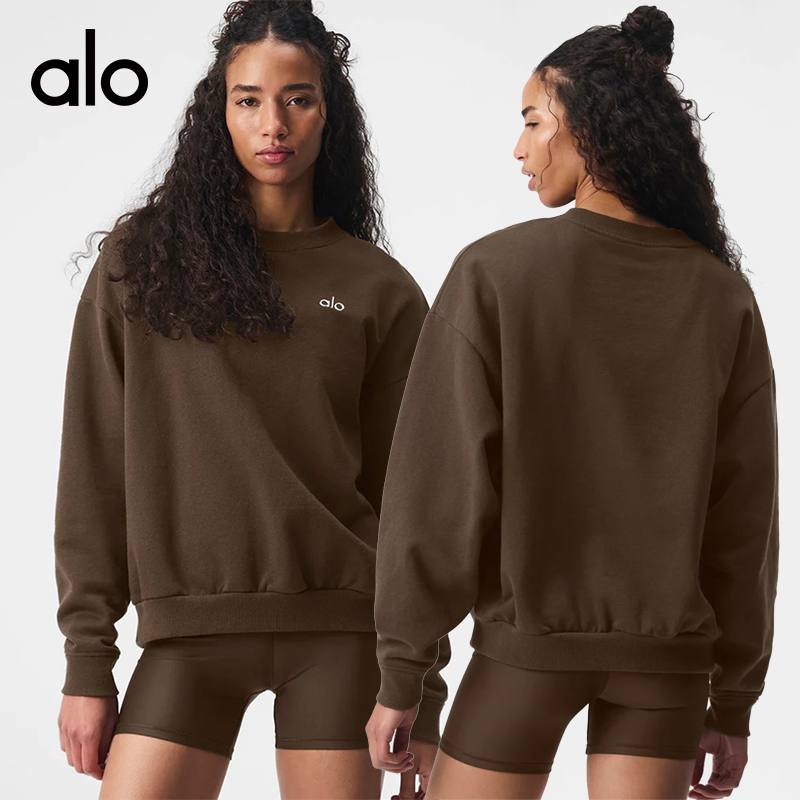 Alo long sleeve lounge brown yoga