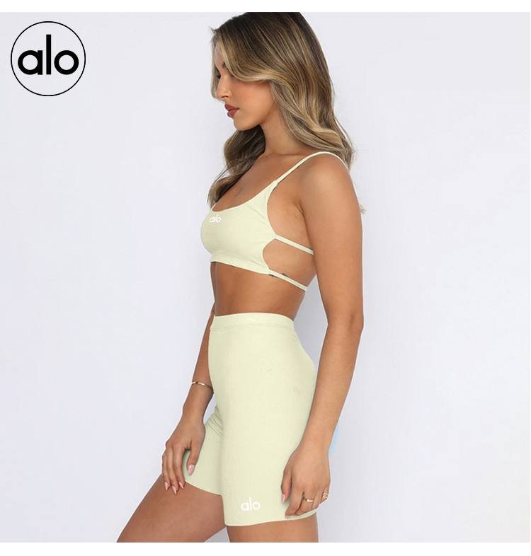 Alo set training light blue pink yoga