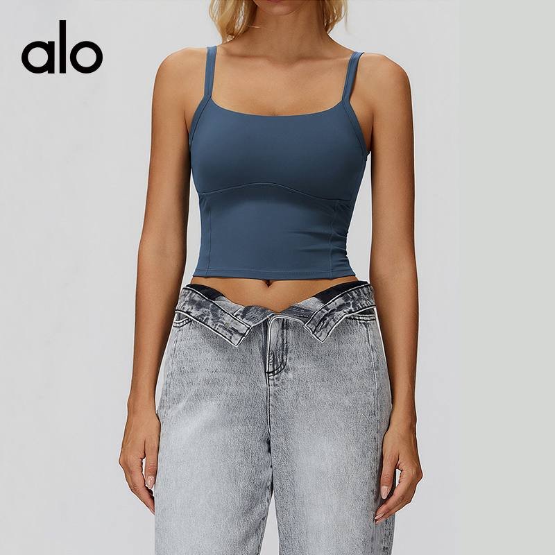 Alo tank yoga brown and mauve
