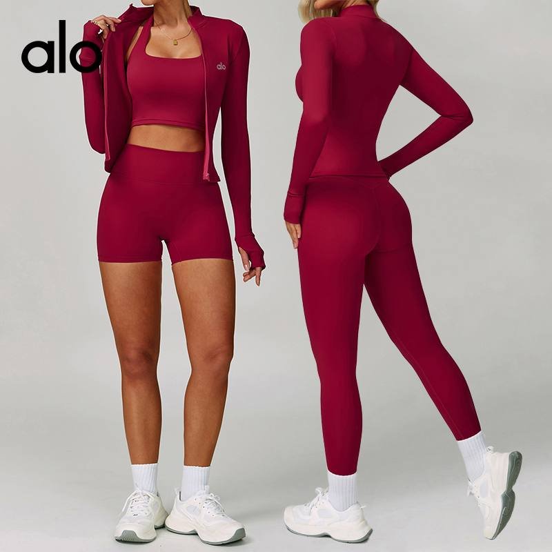 Alo long sleeve studio pink yoga
