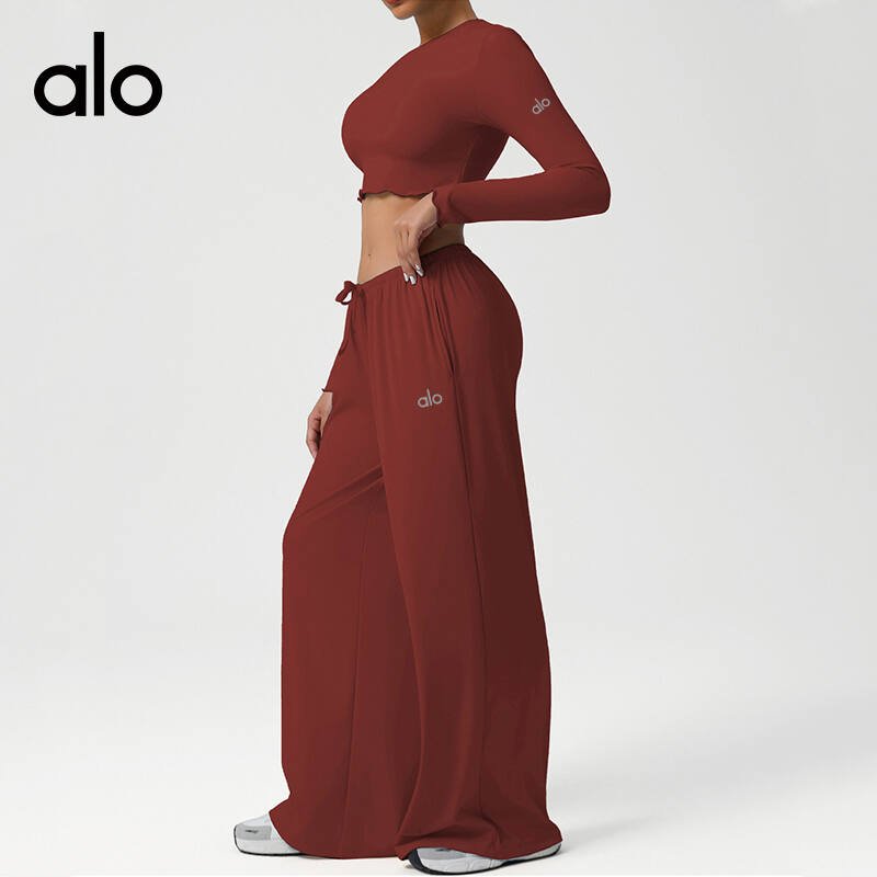 Alo lounge manica lunga azzurro giallo rosso ruggine