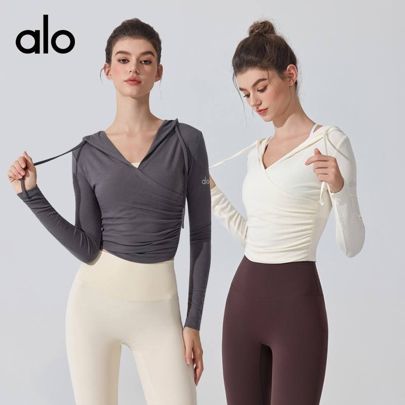 Alo long sleeve yoga gray