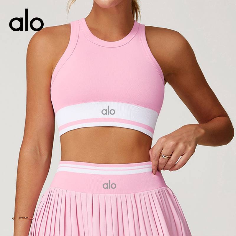 Alo camiseta de entrenamiento rosa claro